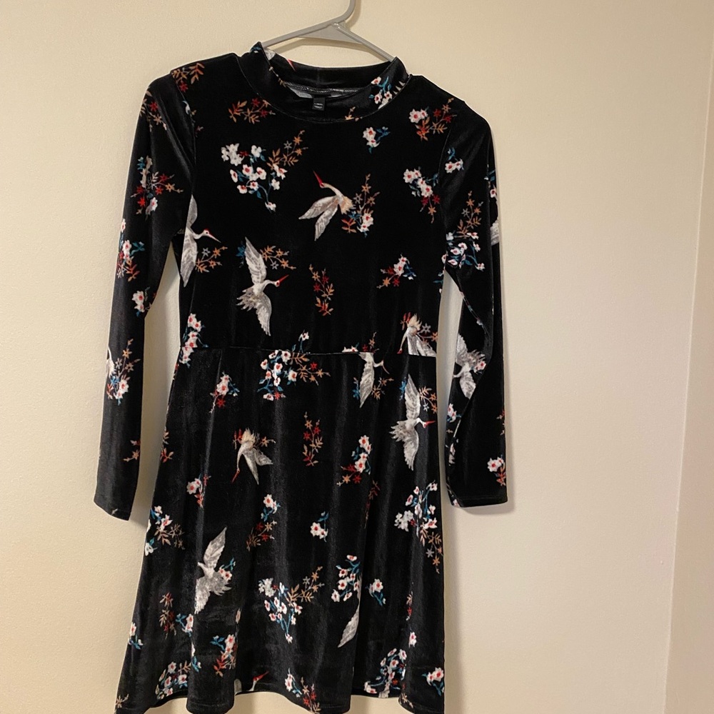 Art Class Black Floral Kids Dress